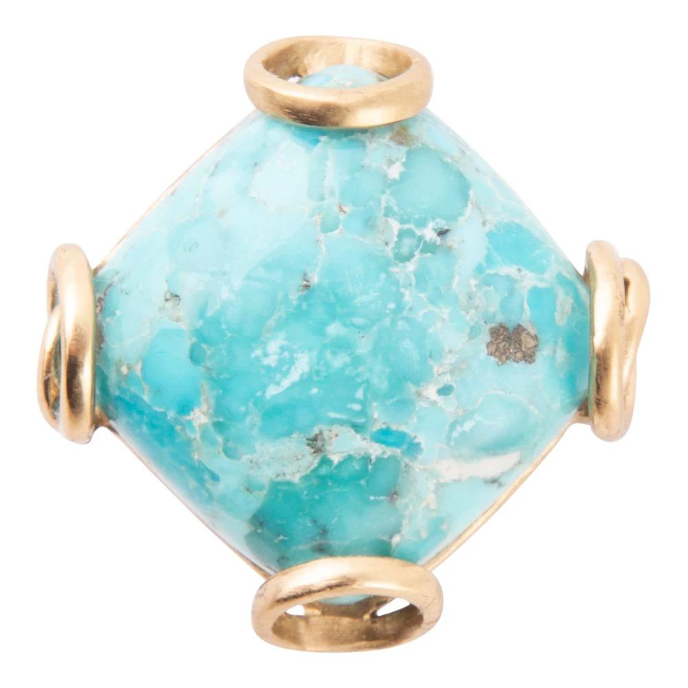 Blue Turquoise Rhombus Statement Ring by Barse Jewelry