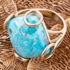 Blue Turquoise Rhombus Statement Ring by Barse Jewelry