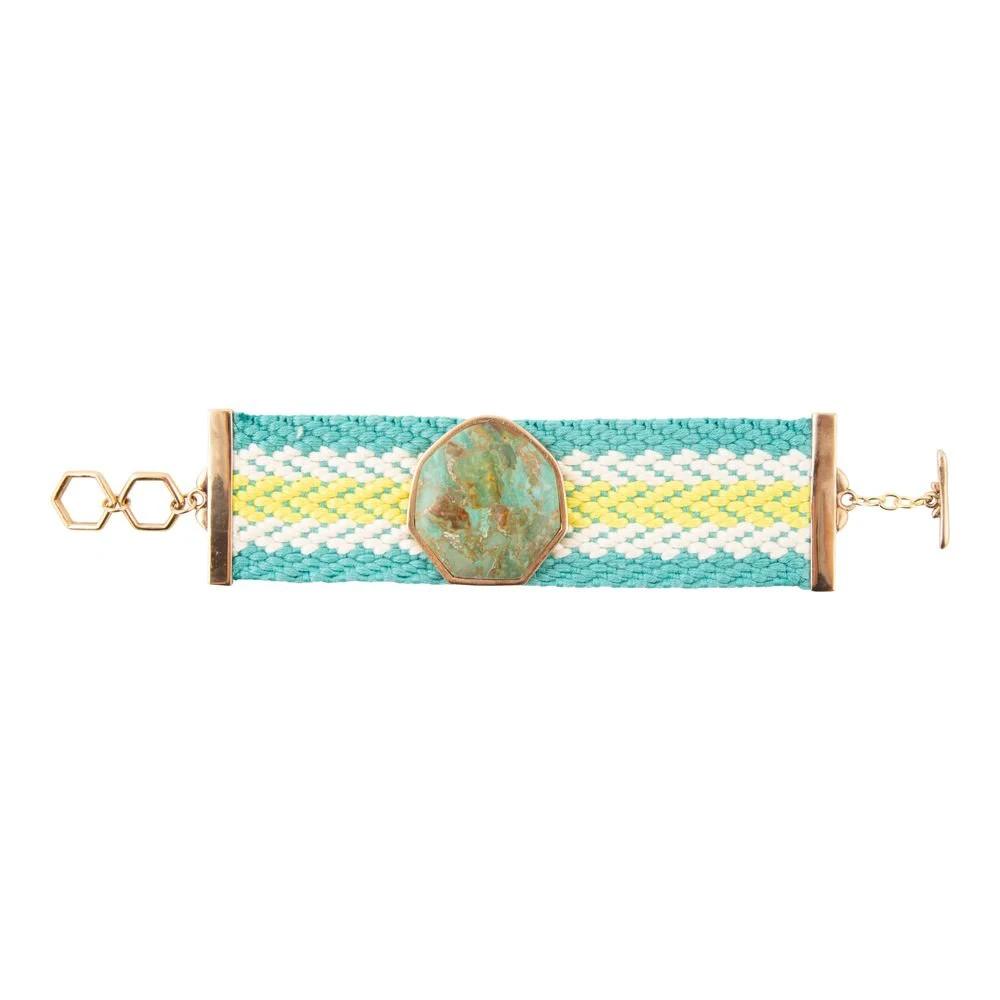 Blue Turquoise Textile Blues Woven Bracelet by Barse Jewelry