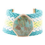 Blue Turquoise Textile Blues Woven Bracelet by Barse Jewelry