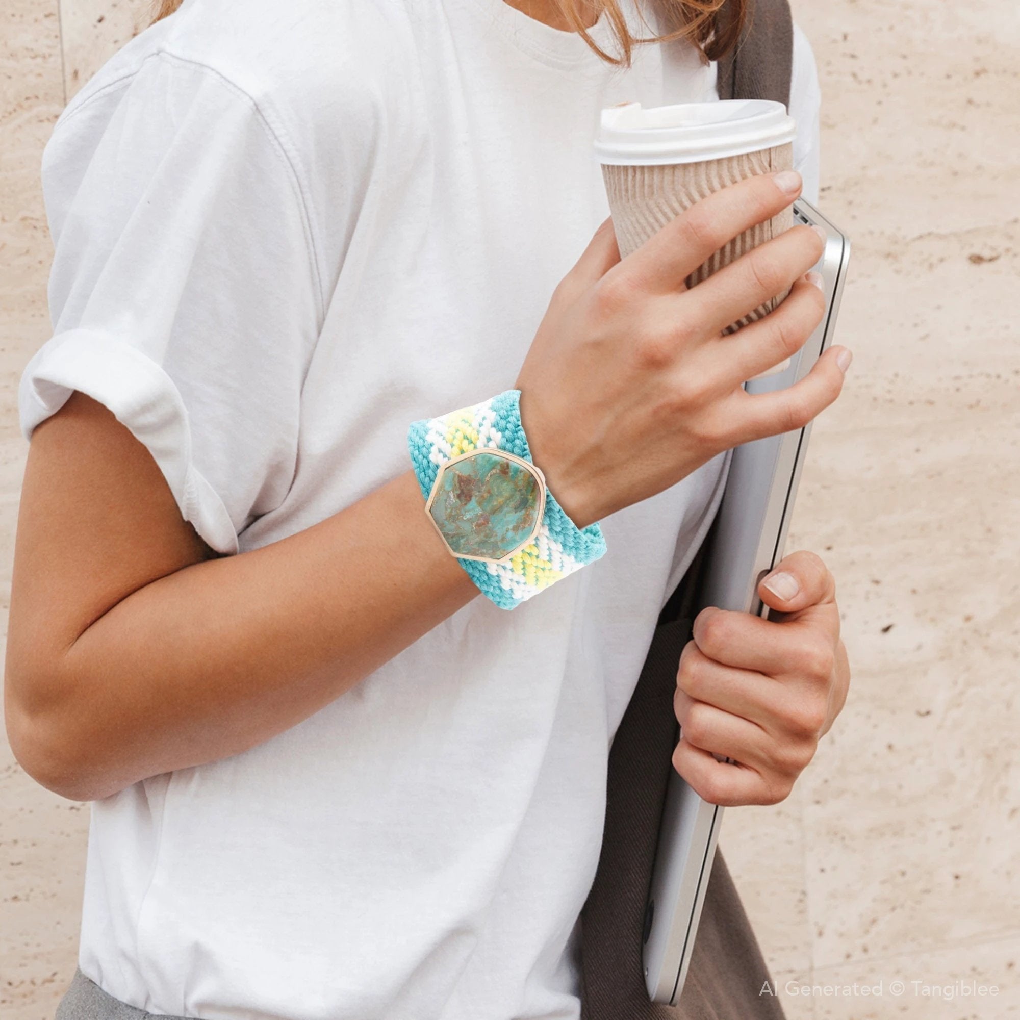 Blue Turquoise Textile Blues Woven Bracelet by Barse Jewelry