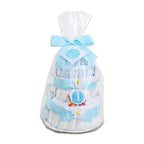 Blue Two - Tier Diaper Cake Gift Baskets La Vie Bien Blue Two - Tier Diaper Cake