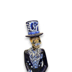 Blue & White Talavera Catrin Statue | Day of the Dead Figurine Talavera Statue La Vie Bien Blue & White Talavera Catrin Statue | Day of the Dead Figurine