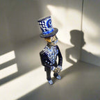 Blue & White Talavera Catrin Statue | Day of the Dead Figurine Talavera Statue La Vie Bien Blue & White Talavera Catrin Statue | Day of the Dead Figurine