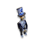 Blue & White Talavera Catrin Statue | Day of the Dead Figurine Talavera Statue La Vie Bien Blue & White Talavera Catrin Statue | Day of the Dead Figurine