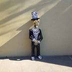 Blue & White Talavera Catrin Statue | Day of the Dead Figurine Talavera Statue La Vie Bien Blue & White Talavera Catrin Statue | Day of the Dead Figurine