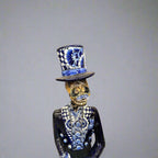 Blue & White Talavera Catrin Statue | Day of the Dead Figurine Talavera Statue La Vie Bien Blue & White Talavera Catrin Statue | Day of the Dead Figurine