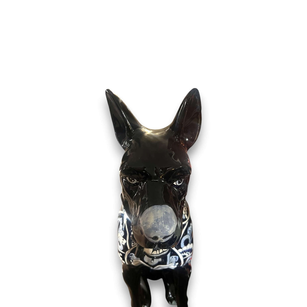 Blue & White Talavera Dog Statue | Handmade Ceramic Art Talavera Figurine La Vie Bien Blue & White Talavera Dog Statue | Handmade Ceramic Art