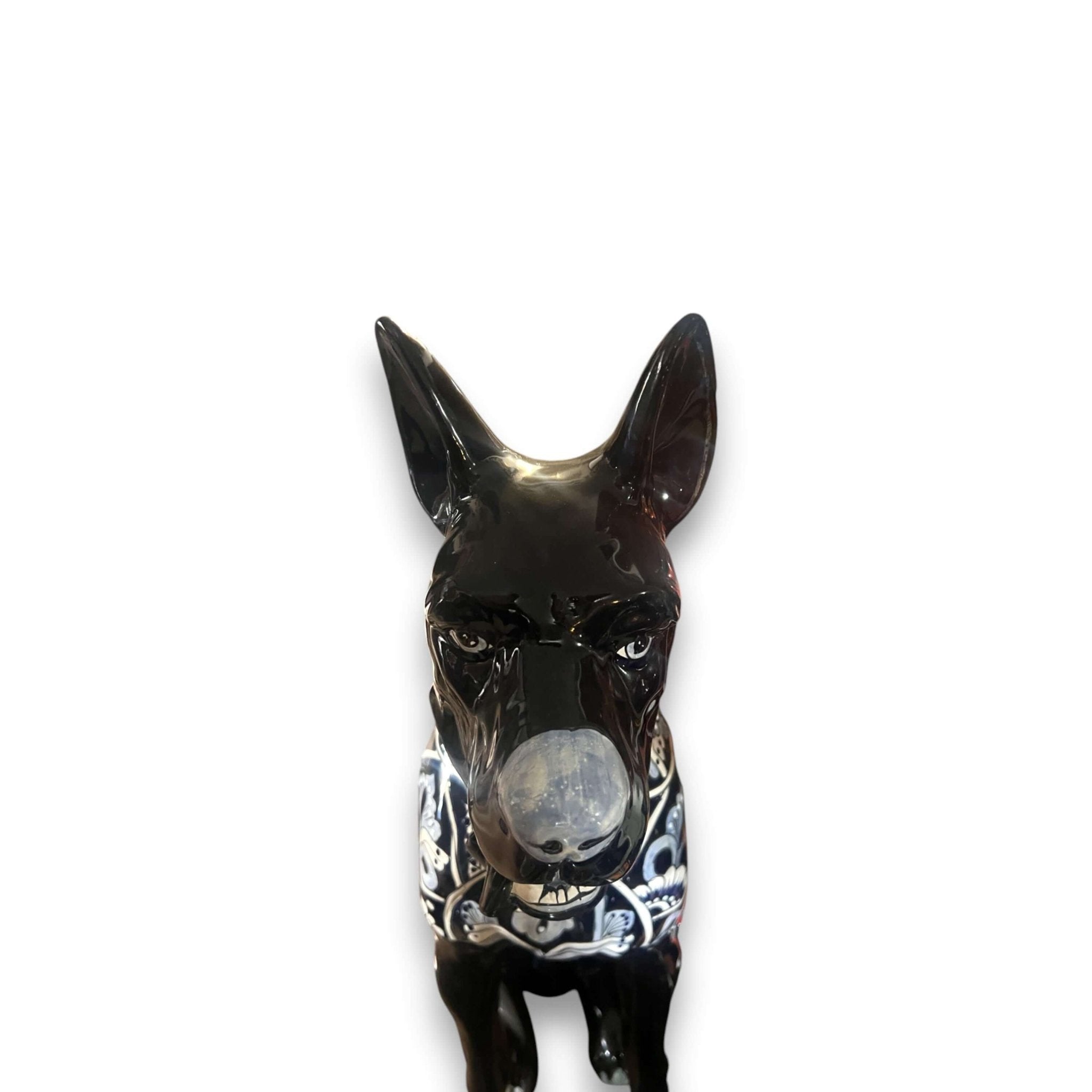 Blue & White Talavera Dog Statue | Handmade Ceramic Art Talavera Figurine La Vie Bien Blue & White Talavera Dog Statue | Handmade Ceramic Art
