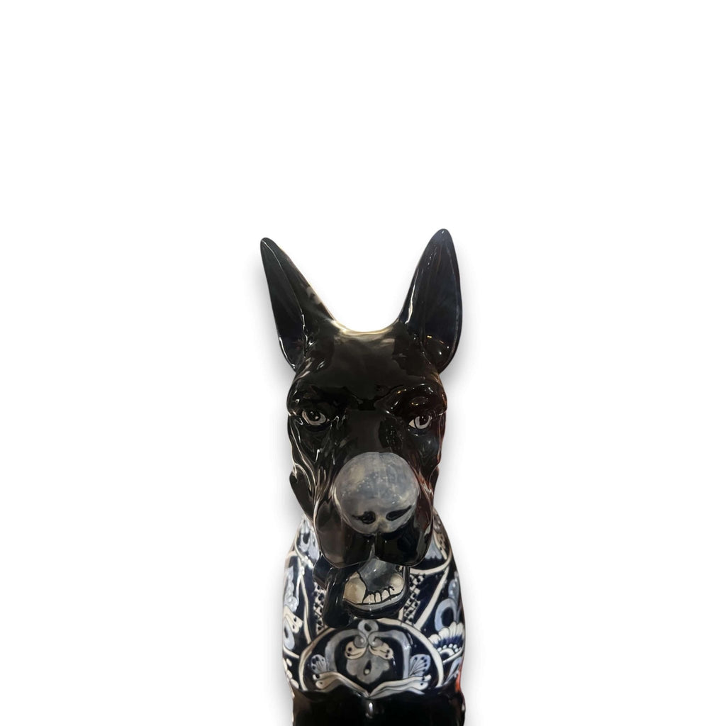 Blue & White Talavera Dog Statue | Handmade Ceramic Art Talavera Figurine La Vie Bien Blue & White Talavera Dog Statue | Handmade Ceramic Art