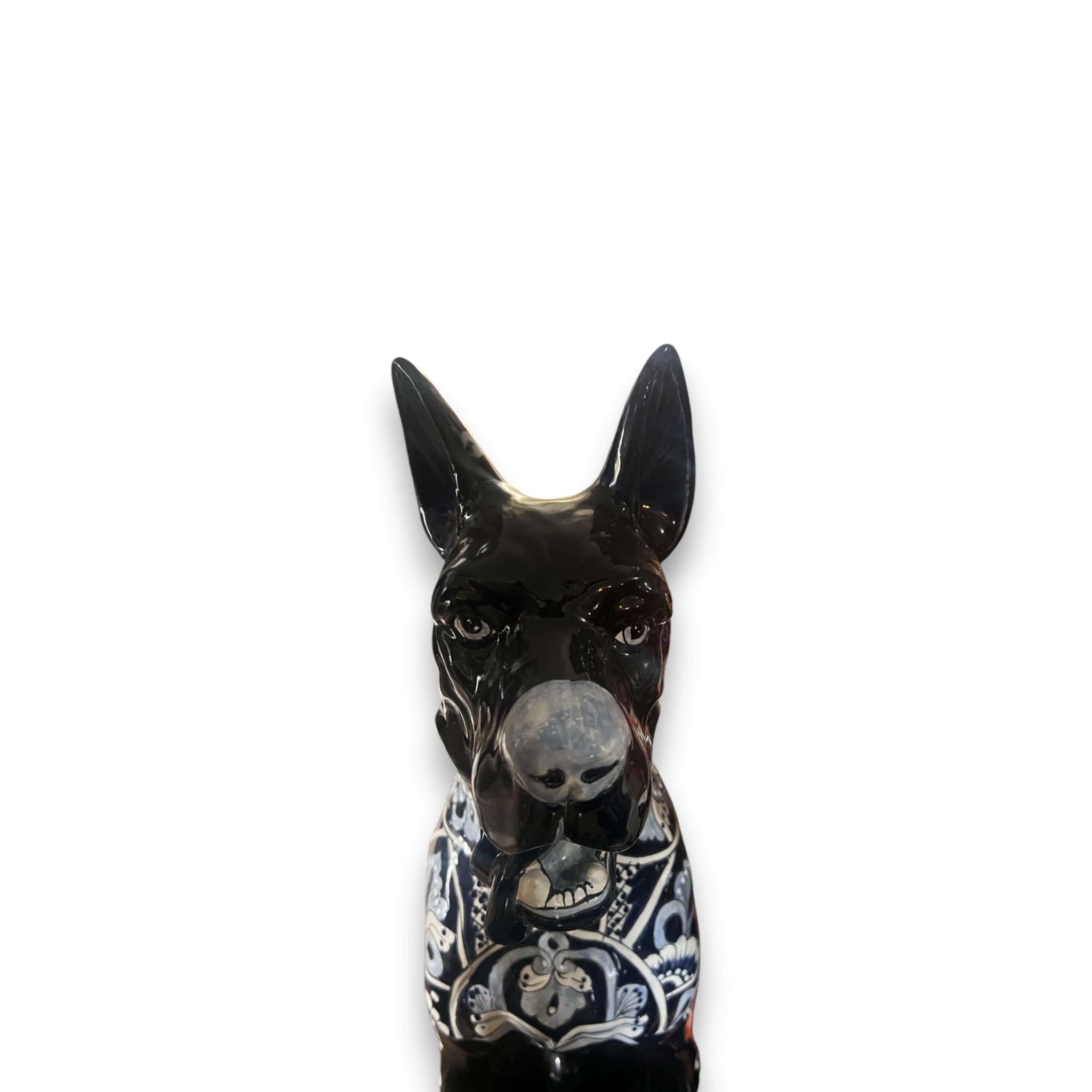 Blue & White Talavera Dog Statue | Handmade Ceramic Art Talavera Figurine La Vie Bien Blue & White Talavera Dog Statue | Handmade Ceramic Art