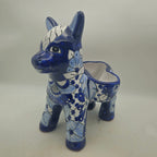 Blue & White Talavera Burro Planter | Handcrafted Mexican Donkey