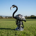 Blue & White Talavera Flamingo Statue | Hand - Painted Bird Pottery Talavera Statue La Vie Bien Blue & White Talavera Flamingo Statue | Hand - Painted Bird Pottery