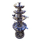 Blue & White Talavera Garden Fountain | Handmade 4-Foot Tiered Art