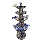 Blue & White Talavera Garden Fountain | Handmade 4-Foot Tiered Art
