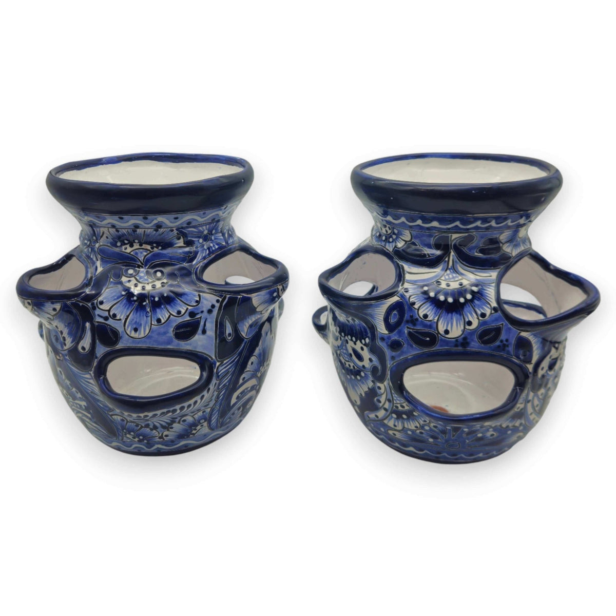 Blue & White Talavera Strawberry Planter | Handcrafted Mexican Pot Talavera Planter La Vie Bien Blue & White Talavera Strawberry Planter | Handcrafted Mexican Pot
