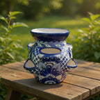 Blue & White Talavera Strawberry Planter | Handcrafted Mexican Pot Talavera Planter La Vie Bien Blue & White Talavera Strawberry Planter | Handcrafted Mexican Pot