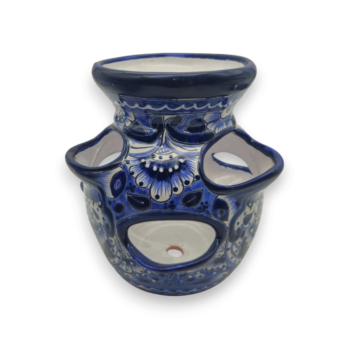 Blue & White Talavera Strawberry Planter | Handcrafted Mexican Pot Talavera Planter La Vie Bien Blue & White Talavera Strawberry Planter | Handcrafted Mexican Pot