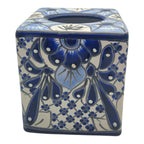 Blue & White Talavera Tissue Box | Handmade Mexican Accent
