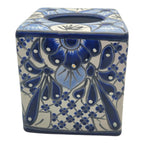 Blue & White Talavera Tissue Box | Handmade Mexican Accent Talavera Tissue Box La Vie Bien Blue & White Talavera Tissue Box | Handmade Mexican Accent