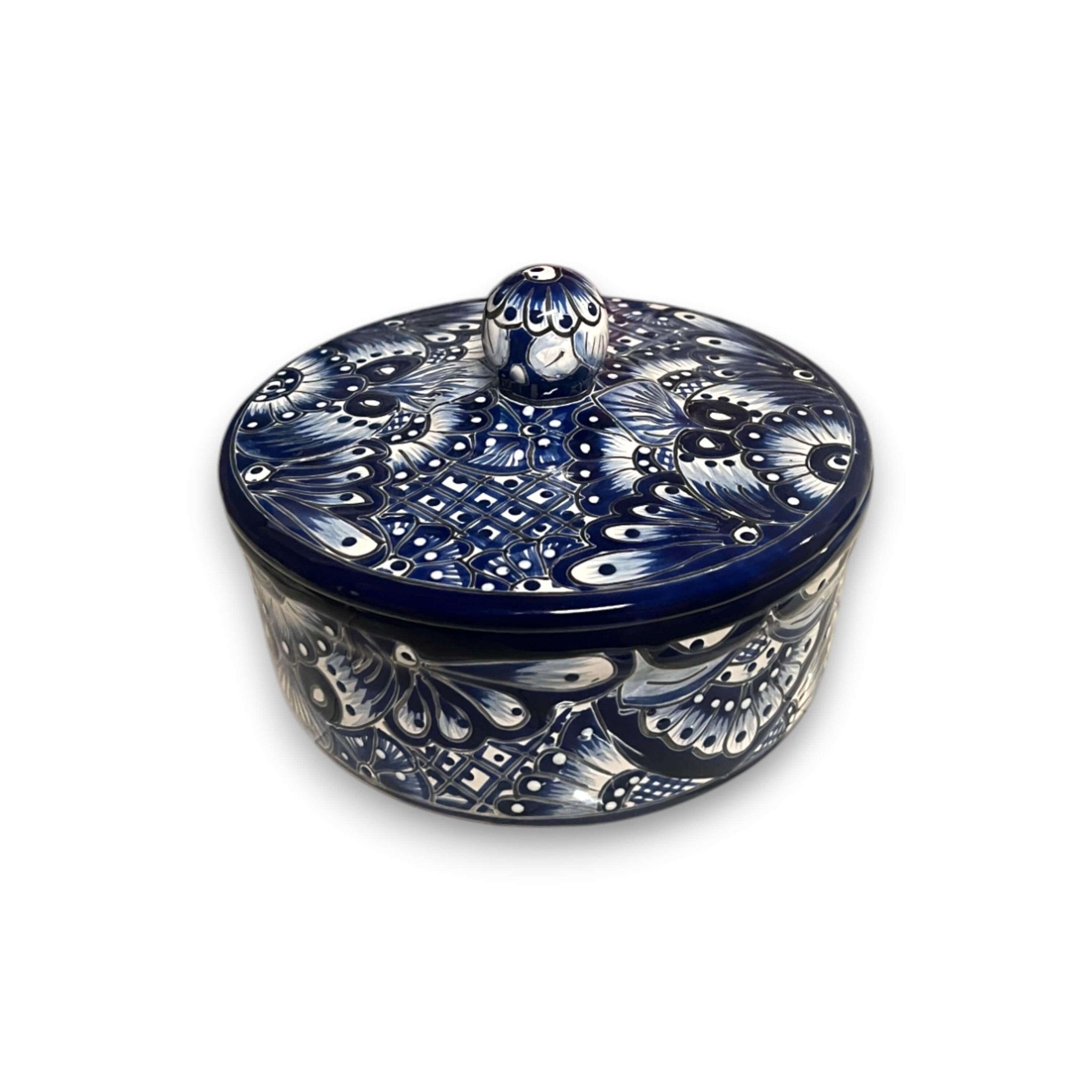 Blue & White Talavera Tortilla Warmer | Handmade Mexican Kitchenware Talavera Tortilla Warmer La Vie Bien Blue & White Talavera Tortilla Warmer | Handmade Mexican Kitchenware