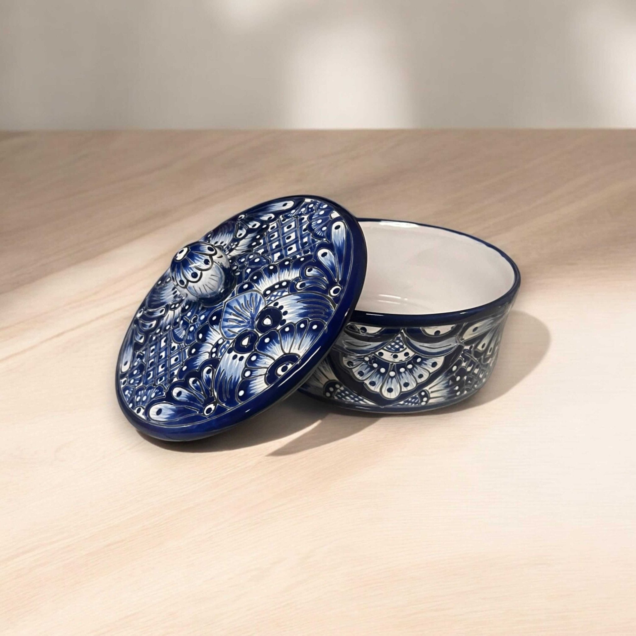 Blue & White Talavera Tortilla Warmer | Handmade Mexican Kitchenware Talavera Tortilla Warmer La Vie Bien Blue & White Talavera Tortilla Warmer | Handmade Mexican Kitchenware