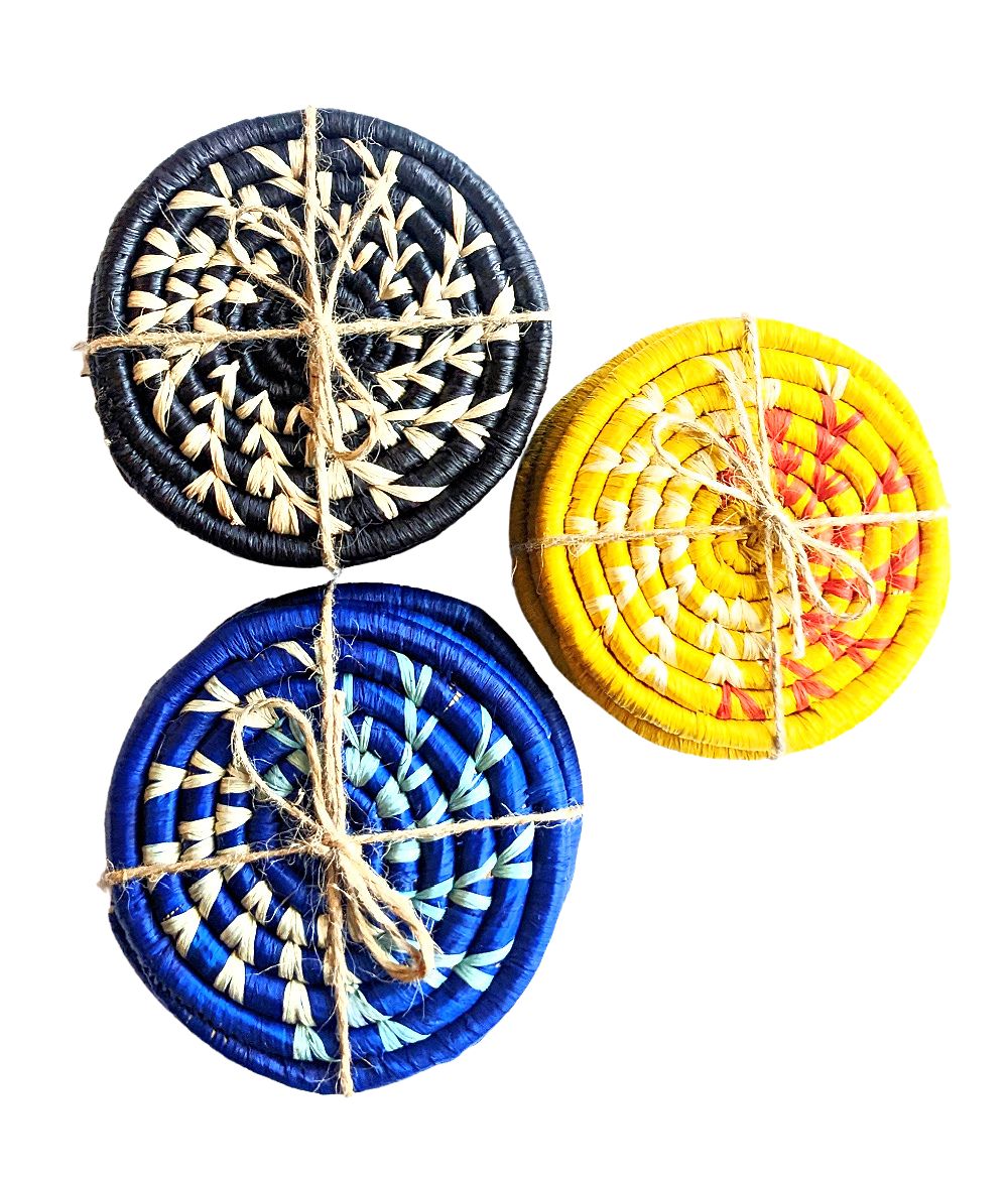 Handmade Woven Drink Coasters Set of 4 {Multiple Colors}