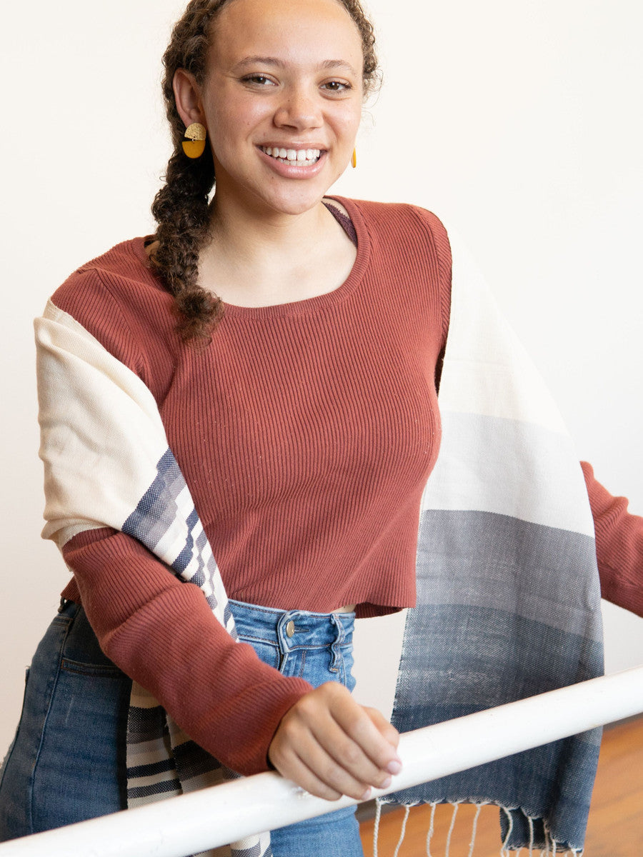 Denim Hues Striped Scarf