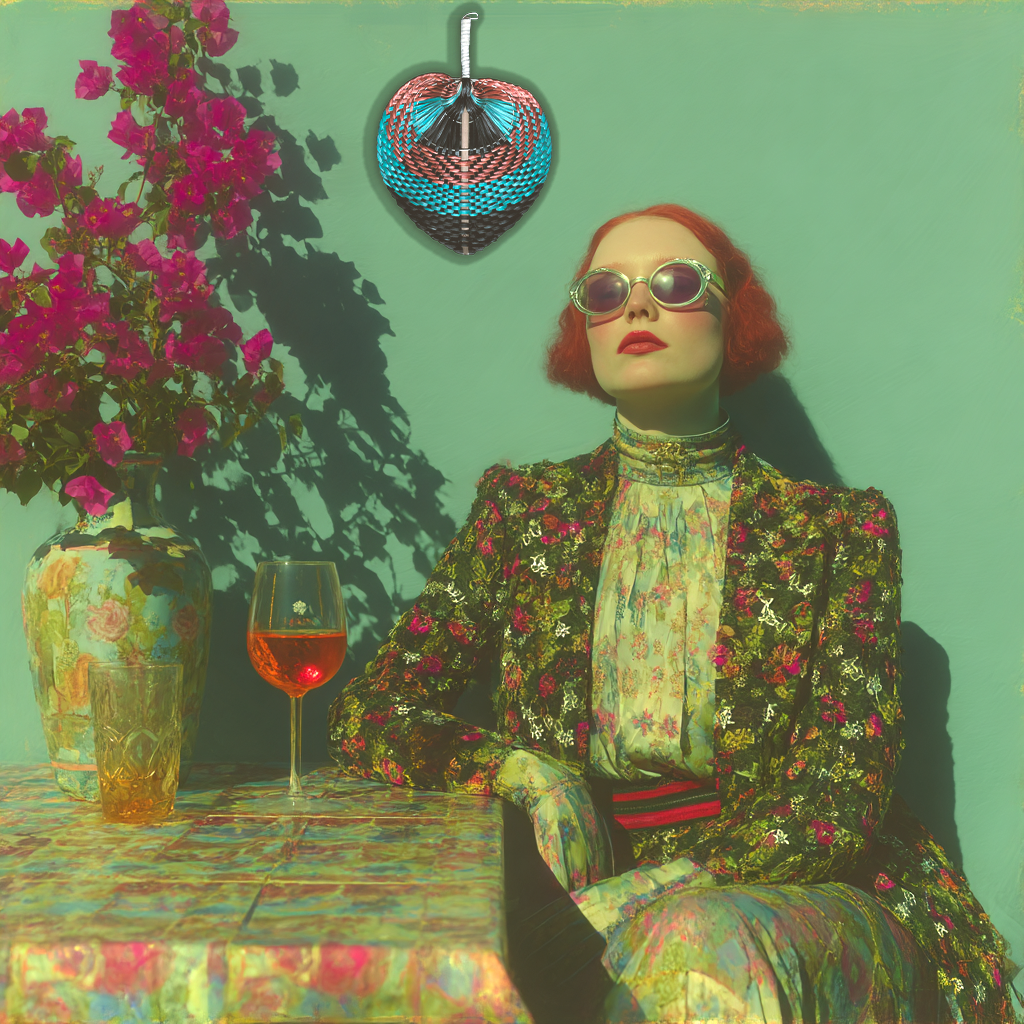 Tricolor Raffia Handmade Fan