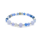 Bluebell blue agate and silver stretch bracelet by Alegria Accessories Inc