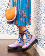 Blueberry Ruffle Sheer Crew Sock by Sock Candy