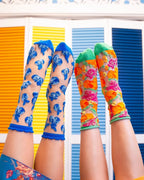 Blueberry Ruffle Sheer Crew Sock by Sock Candy