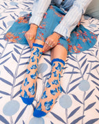 Blueberry Ruffle Sheer Crew Sock by Sock Candy