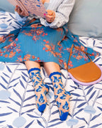 Blueberry Ruffle Sheer Crew Sock by Sock Candy