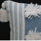 Accent Pillow with Large Poms and Corner Tassels 14" x 20" with Insert