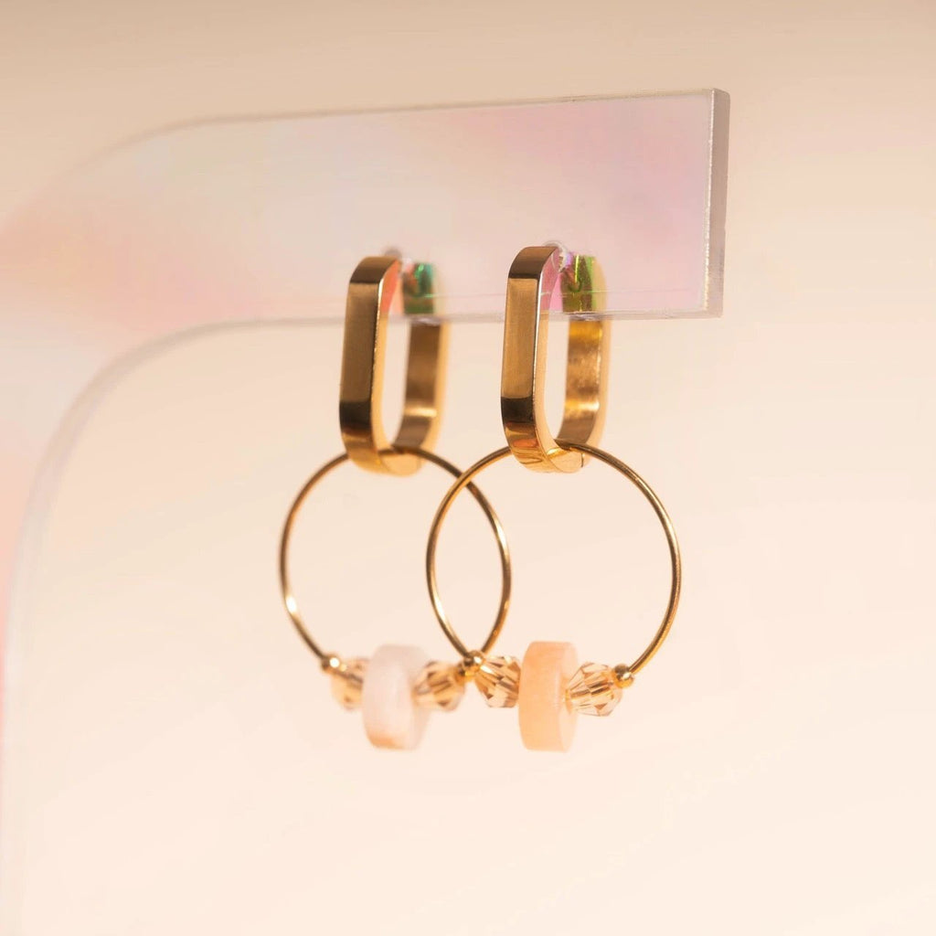 Blush Trio Huggie Hoop Charms by Oh Clementine