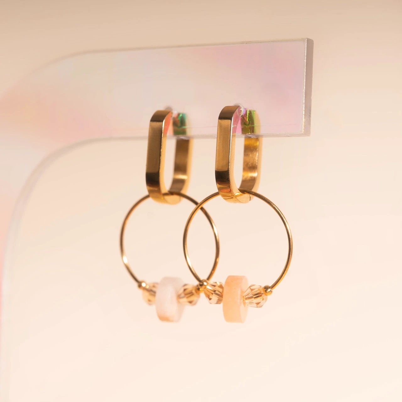 Blush Trio Huggie Hoop Charms by Oh Clementine