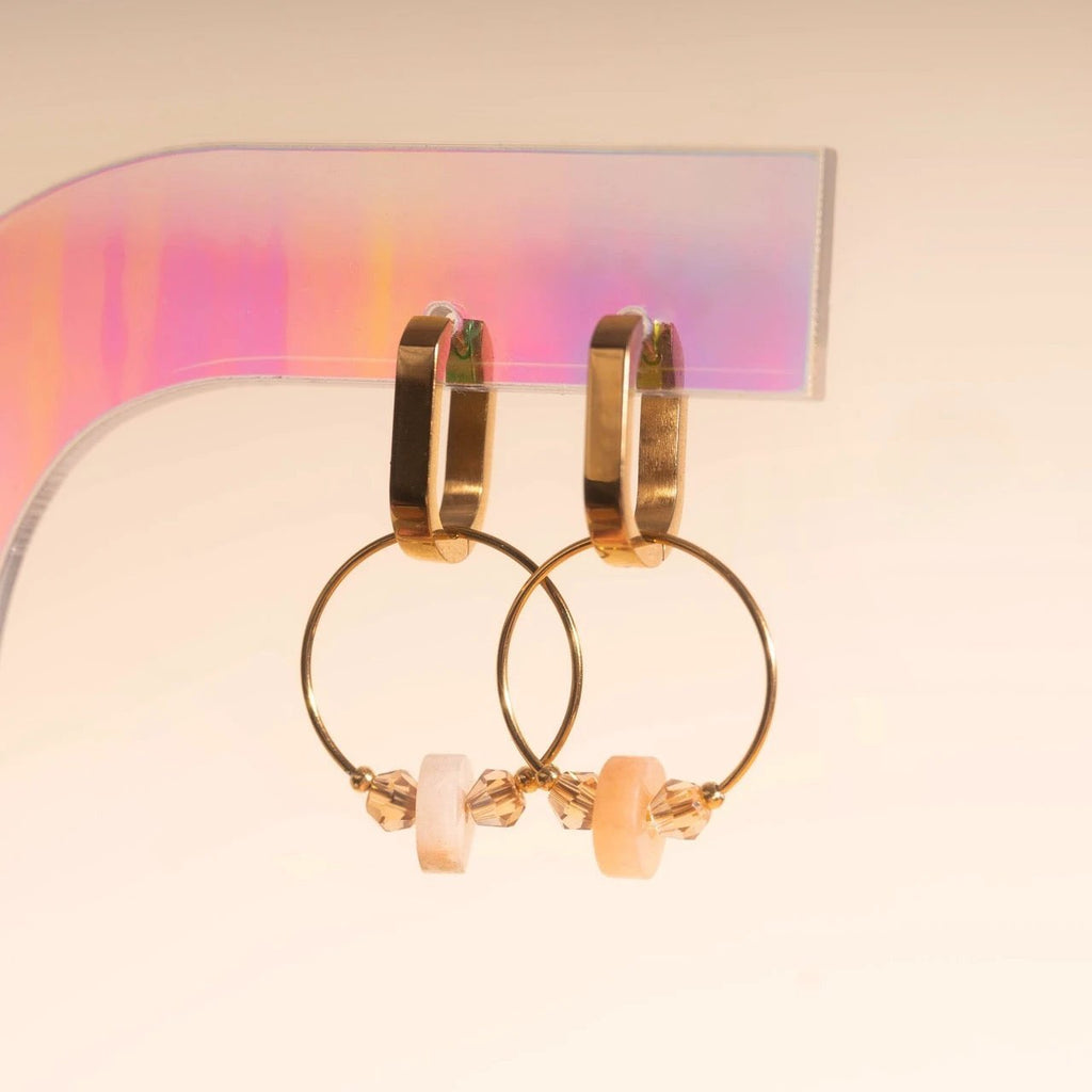 Blush Trio Huggie Hoop Charms by Oh Clementine