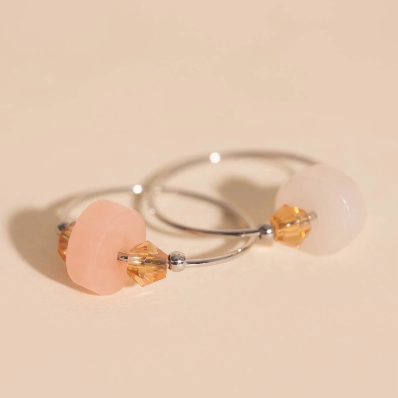 Blush Trio Huggie Hoop Charms by Oh Clementine