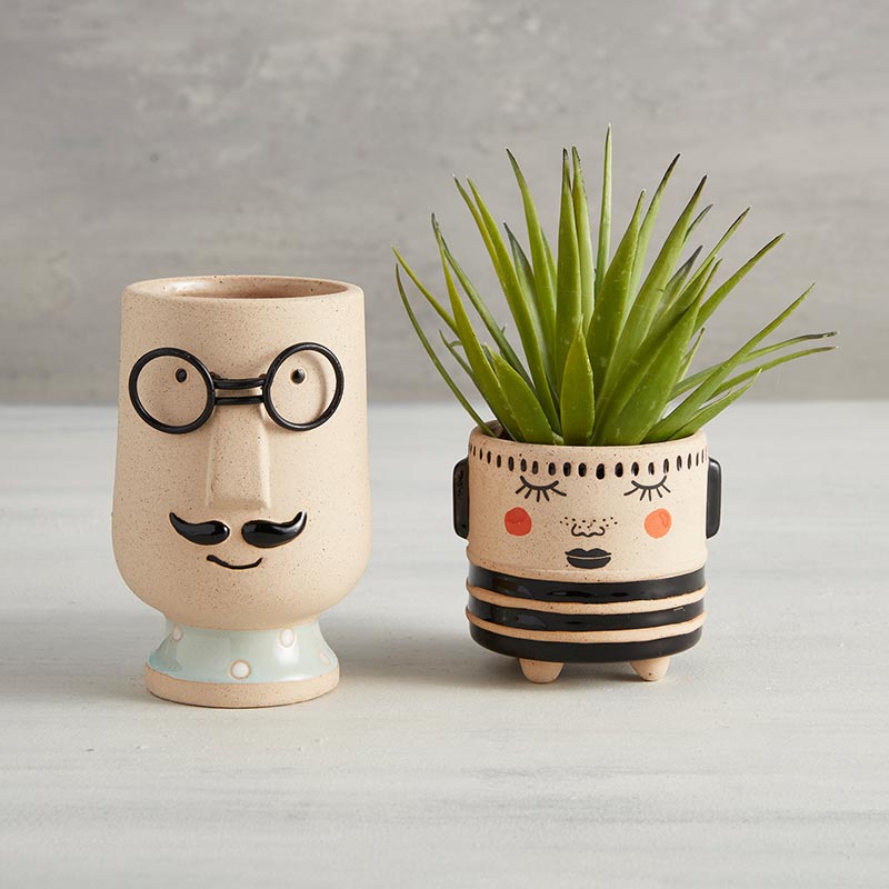 Blushing Face Planter Ceramic Pot Ceramics La Vie Bien Blushing Face Planter Ceramic Pot