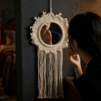 Bohemian Style Hanging Mirror | Wall Hanging Macrame Decor | 12.2" x 25.2" Home Decor La Vie Bien Bohemian Style Hanging Mirror | Wall Hanging Macrame Decor | 12.2" x 25.2"