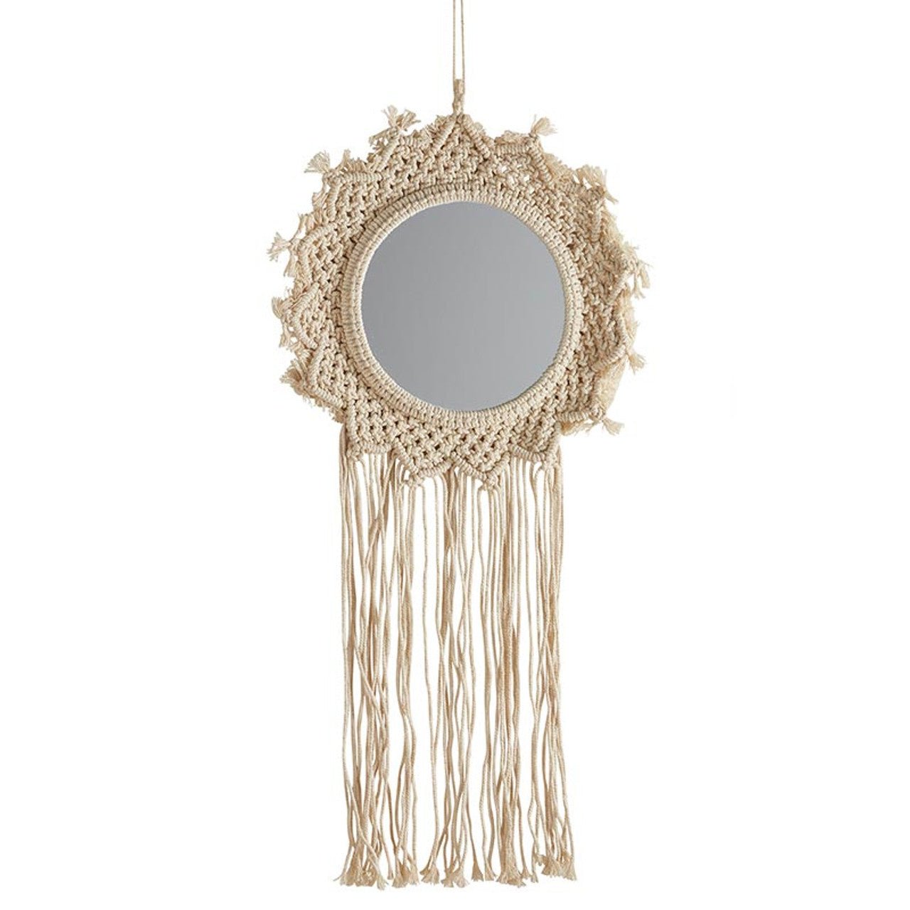 Bohemian Style Hanging Mirror | Wall Hanging Macrame Decor | 12.2" x 25.2" Home Decor La Vie Bien Bohemian Style Hanging Mirror | Wall Hanging Macrame Decor | 12.2" x 25.2"