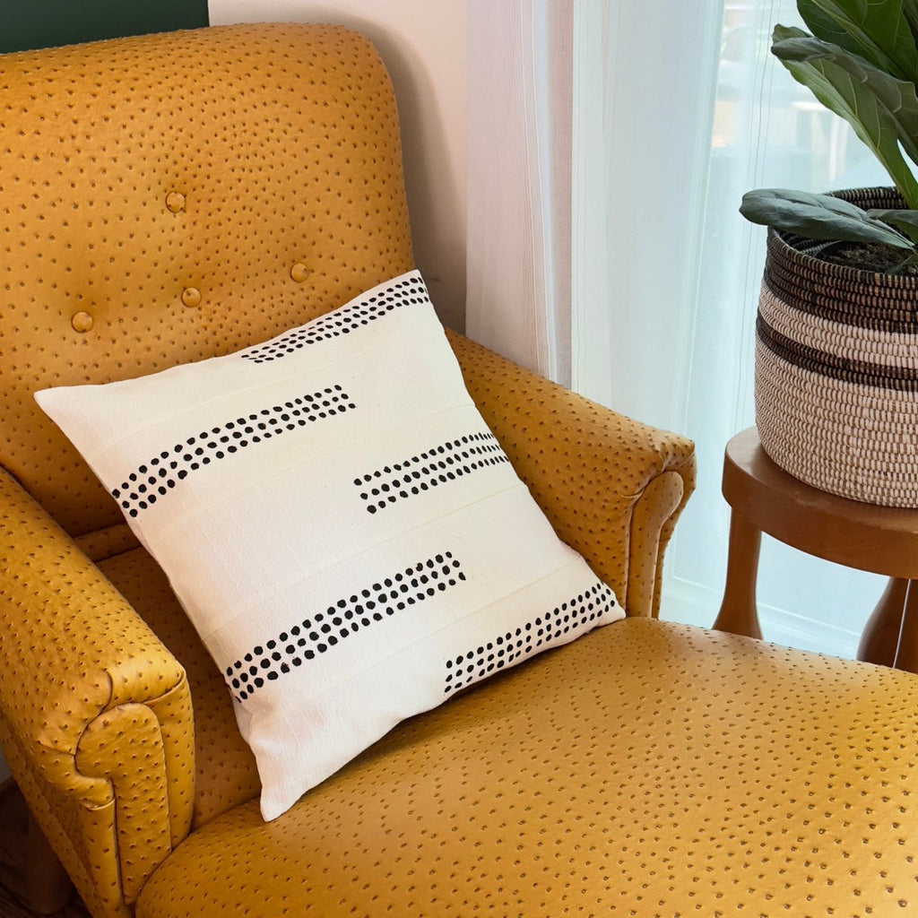 Boho Dots White Sadza Pillow La Vie Bien Boho Dots White Sadza Pillow