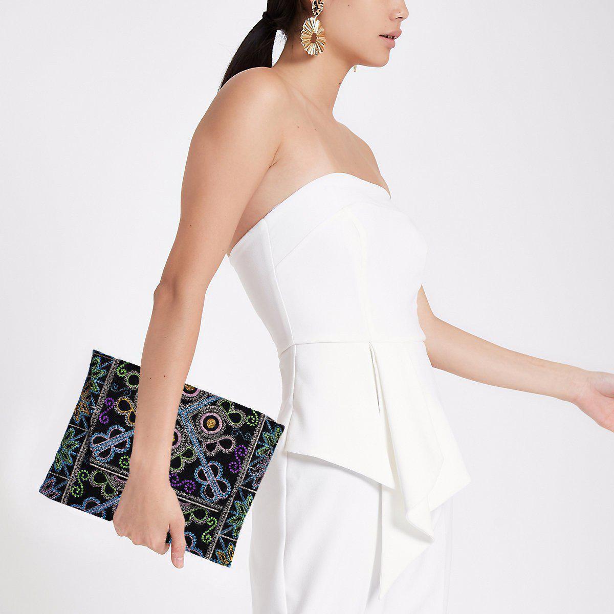 Boho Style Embroidered Clutch Bag - Thailand Bags La Vie Bien Boho Style Embroidered Clutch Bag - Thailand