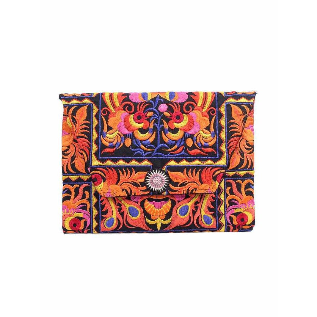 Boho Style Embroidered Clutch Bag - Thailand Bags La Vie Bien Boho Style Embroidered Clutch Bag - Thailand