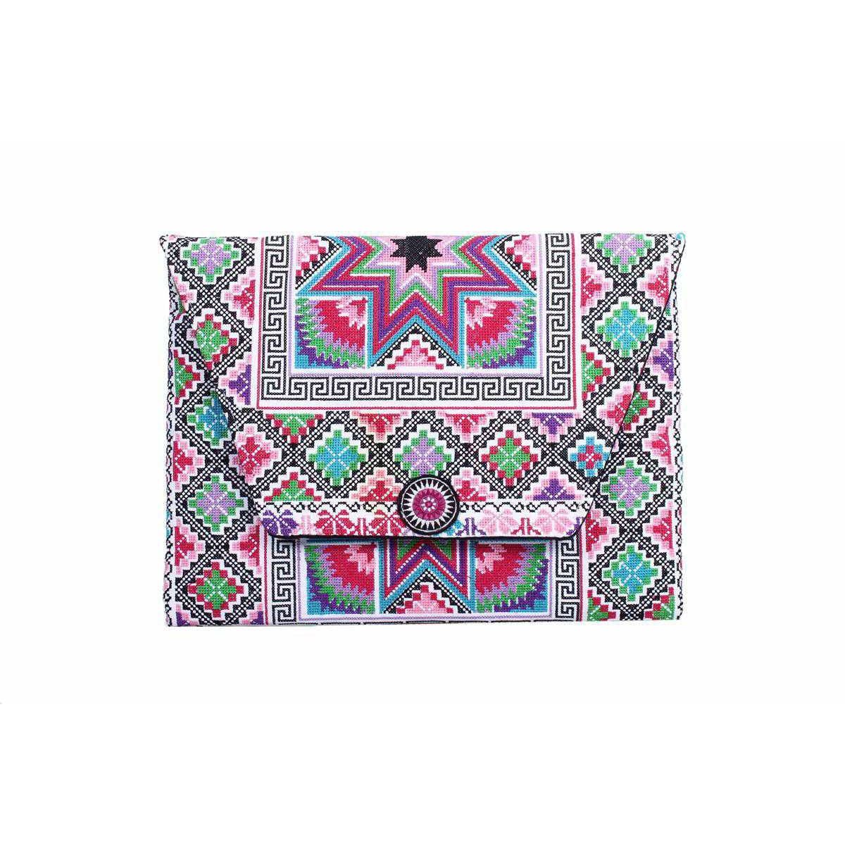 Boho Style Embroidered Clutch Bag - Thailand Bags La Vie Bien Boho Style Embroidered Clutch Bag - Thailand