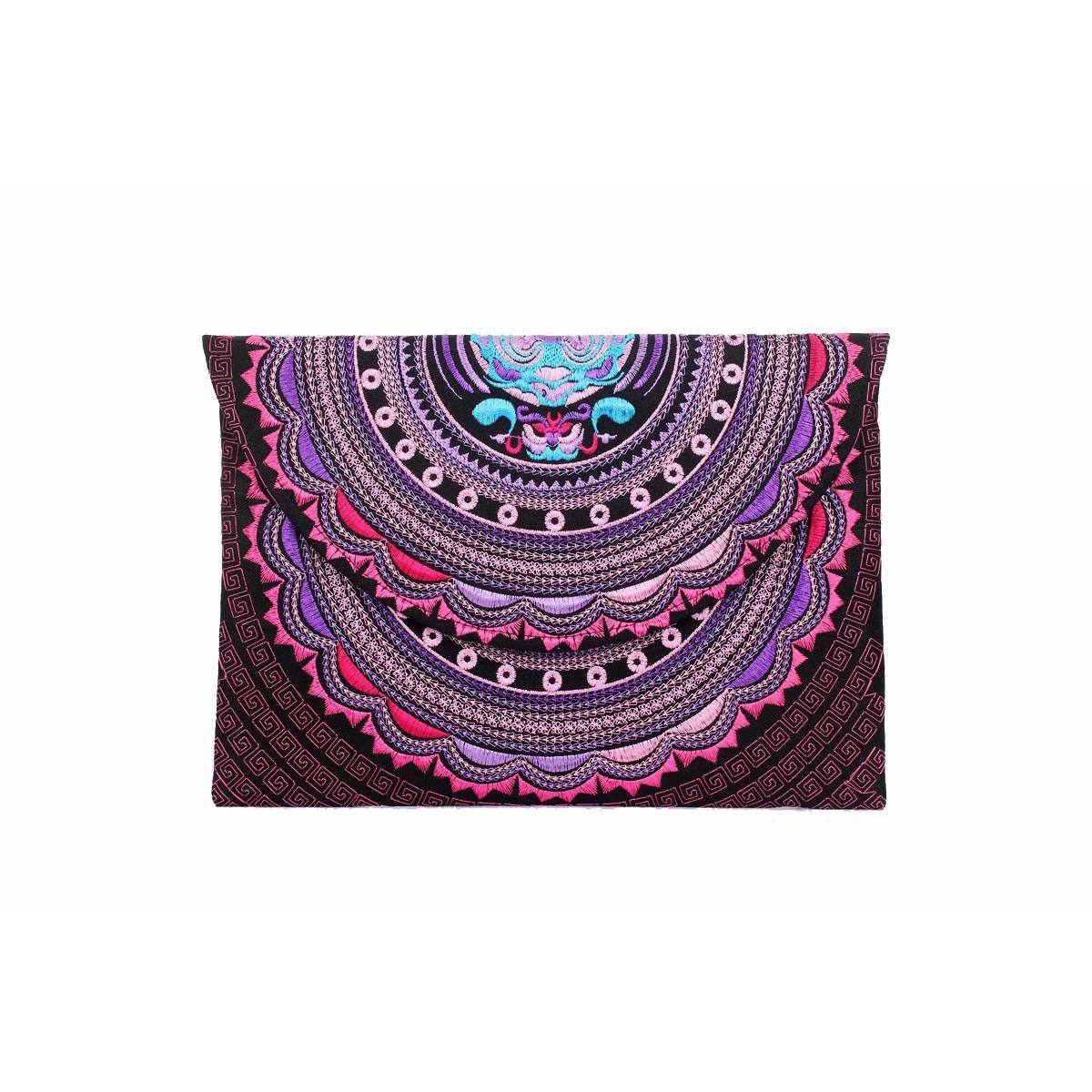 Boho Style Embroidered Clutch Bag - Thailand Bags La Vie Bien Boho Style Embroidered Clutch Bag - Thailand