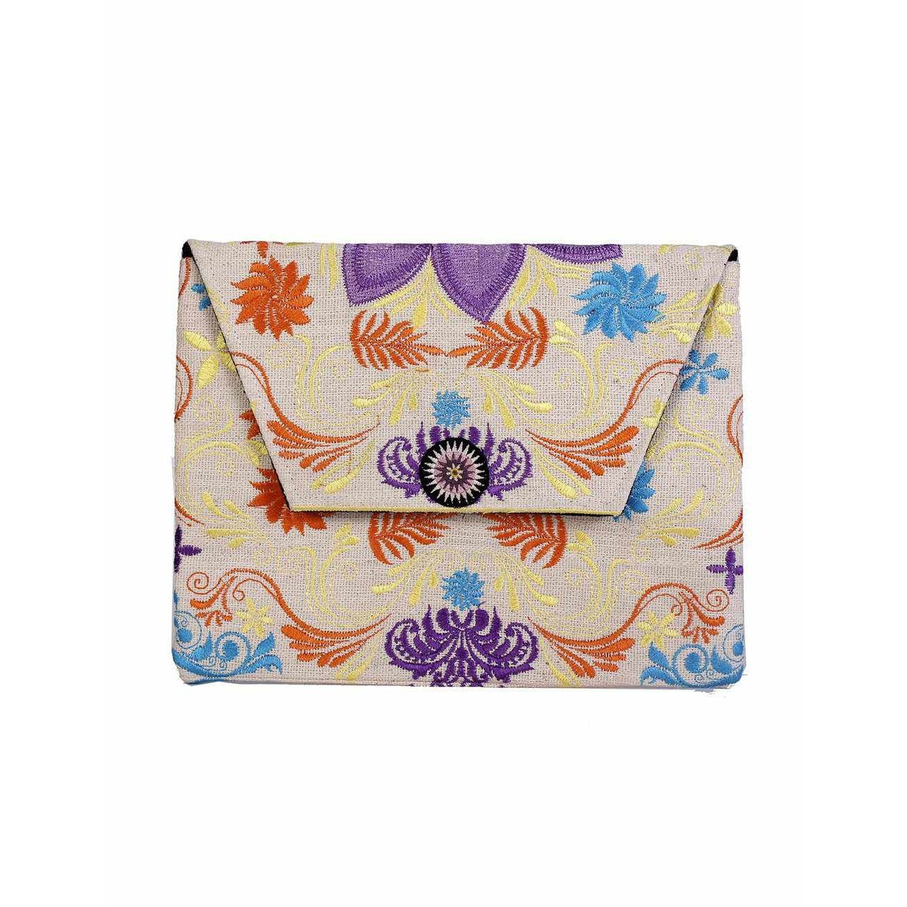 Boho Style Embroidered Clutch Bag - Thailand Bags La Vie Bien Boho Style Embroidered Clutch Bag - Thailand