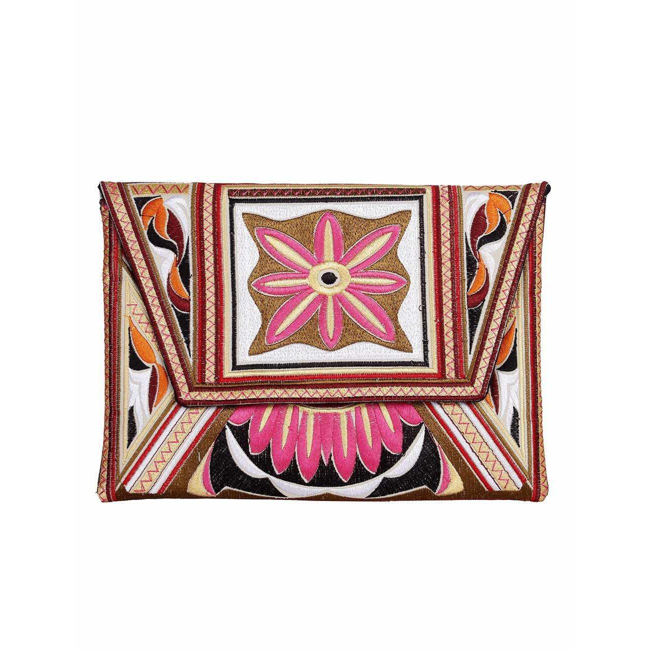 Boho Style Embroidered Clutch Bag - Thailand Bags La Vie Bien Boho Style Embroidered Clutch Bag - Thailand