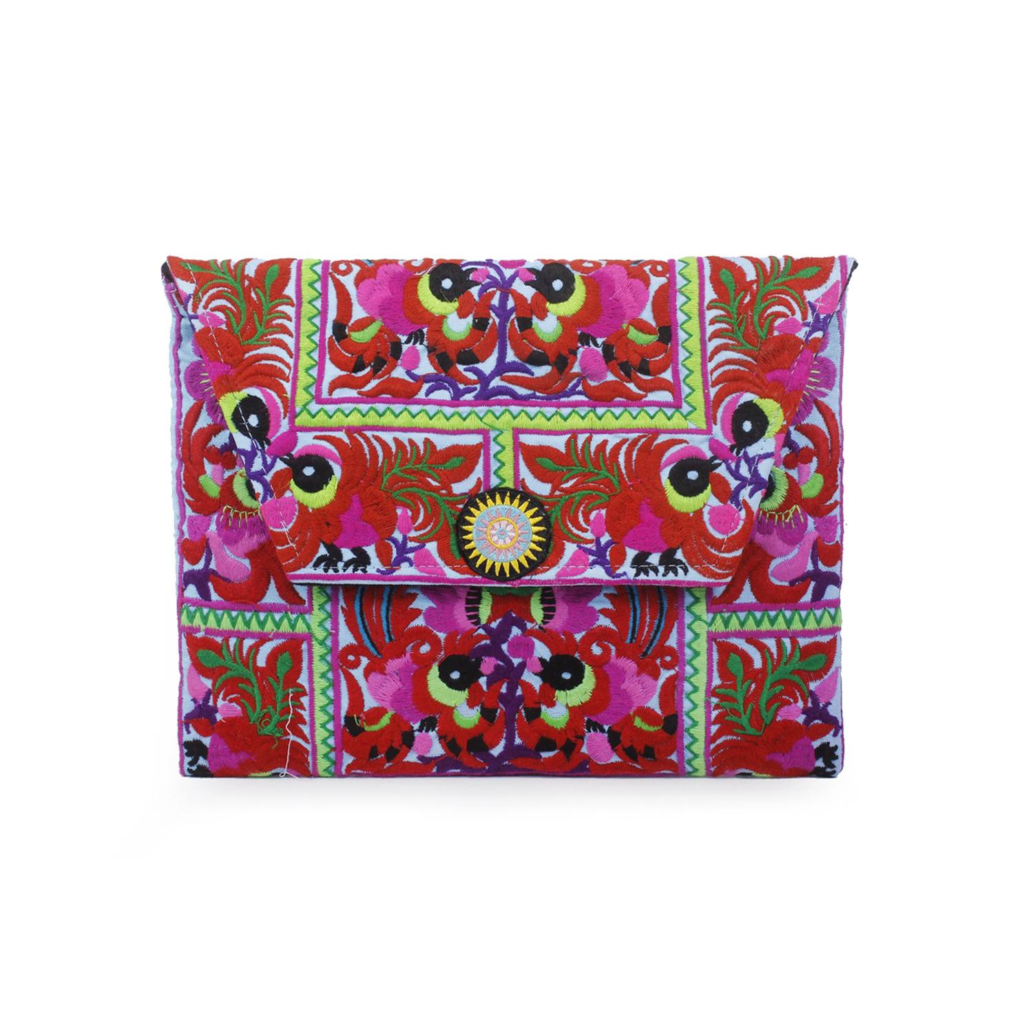 Boho Style Embroidered Clutch Bag - Thailand Bags La Vie Bien Boho Style Embroidered Clutch Bag - Thailand